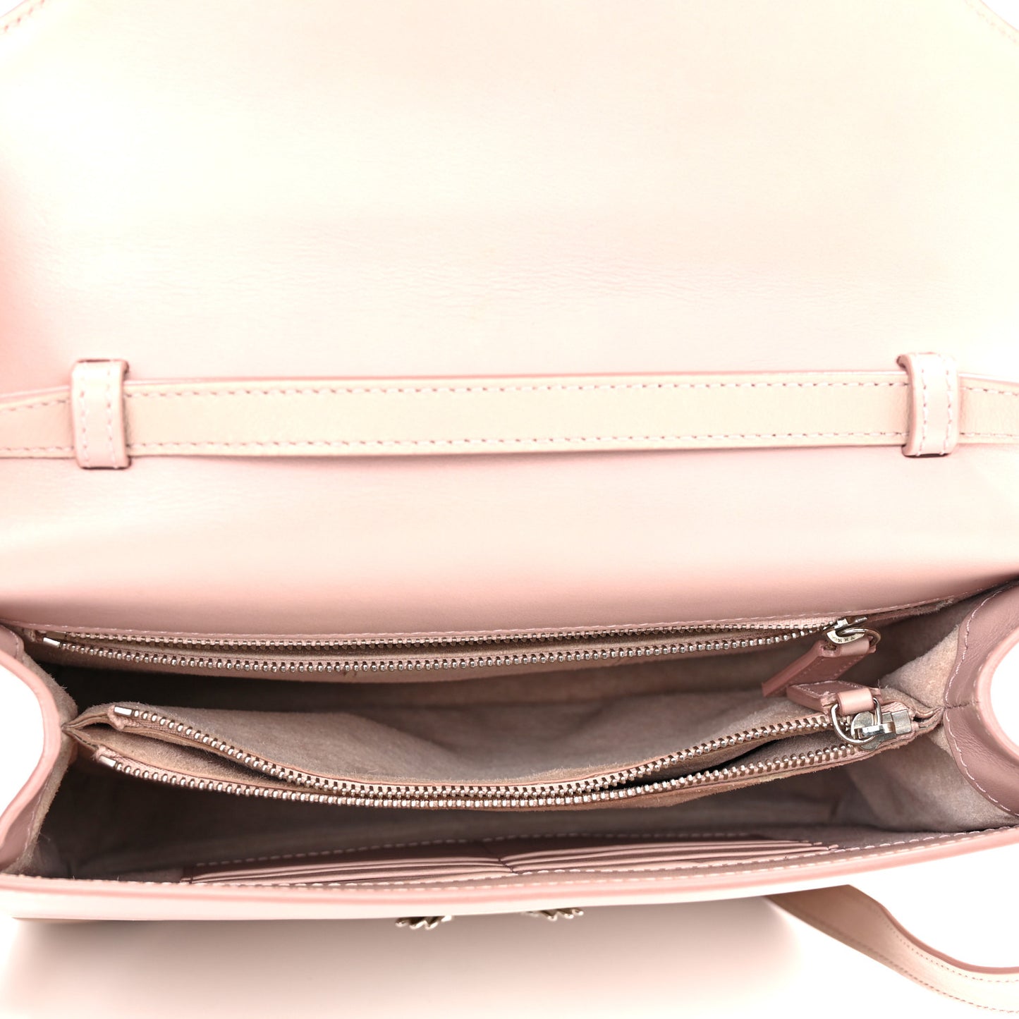 Calfskin Crystal Chain Flower Satchel Pink