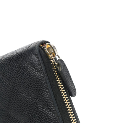Chanel Caviar Quilted Large Gusset Zip Around Wallet Black 9 of 10
