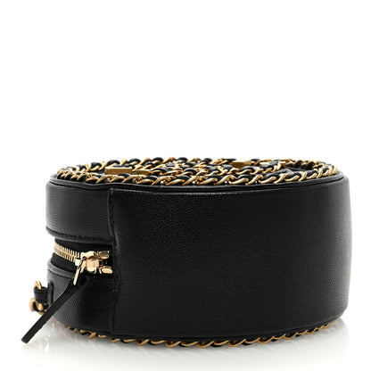 Chanel Lambskin Quilted Round Filigree Chain Around Crossbody Black 4 of 10