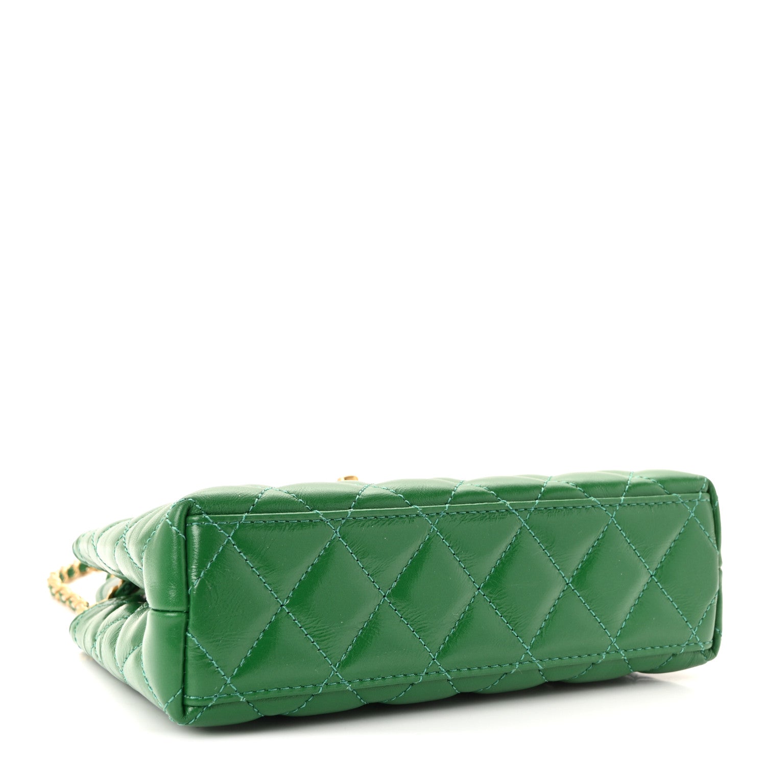 Chanel Shiny Aged Calfskin Quilted Nano Kelly Shopper Green 4 of 11