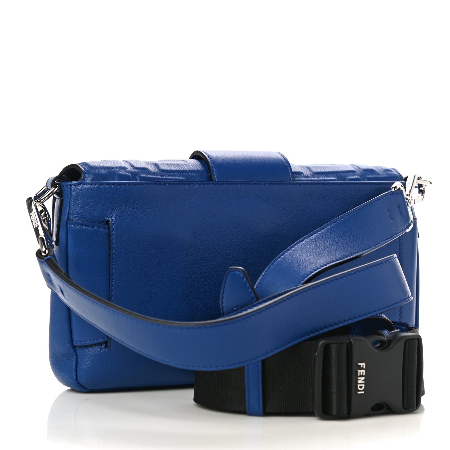 Nappa FF 1974 Embossed Belt Baguette Bag Blue Neon