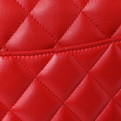 Chanel Lambskin Quilted Jumbo Double Flap Red 32 of 35