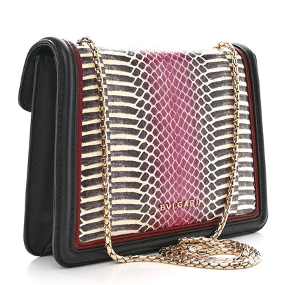 Bulgari Calfskin Elaphe Serpenti Forever Crossbody Bag Ruby Wine Black Multicolor 4 of 12