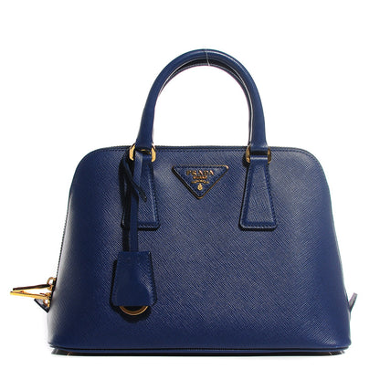 Prada Saffiano Lux Small Promenade Bag Bleuette 1 of 10