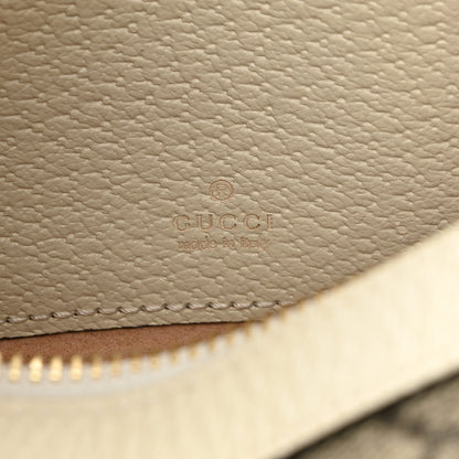 Gucci GG Supreme Monogram Textured Dollar Calfskin Web Mini Ophidia Half Moon Hobo Beige Ebony Mystic White 6 of 10
