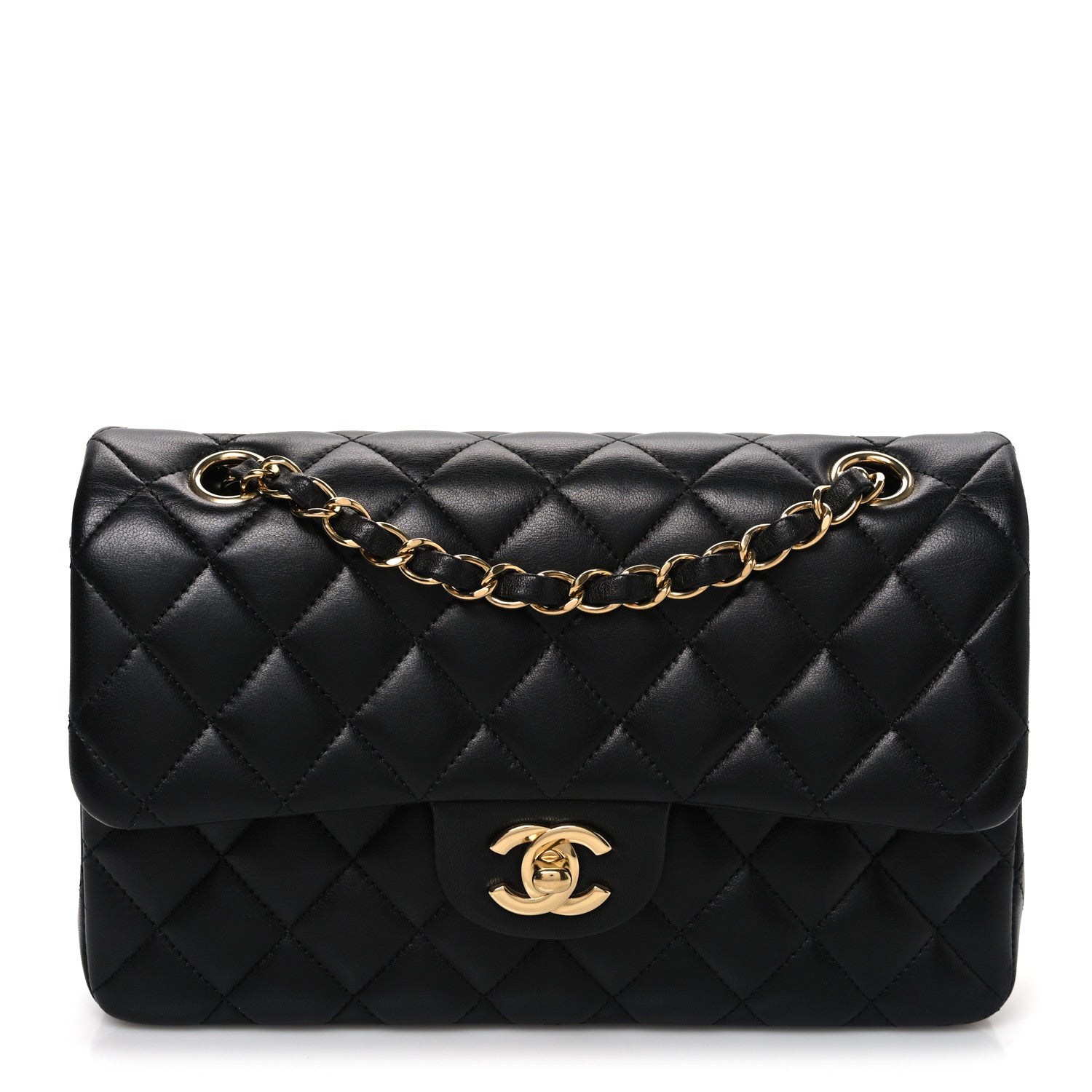 Chanel Lambskin Quilted Small Double Flap Black 1 of 10