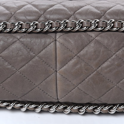Chanel Washed Lambskin Quilted Chain Around Maxi Flap Brown 11 of 19