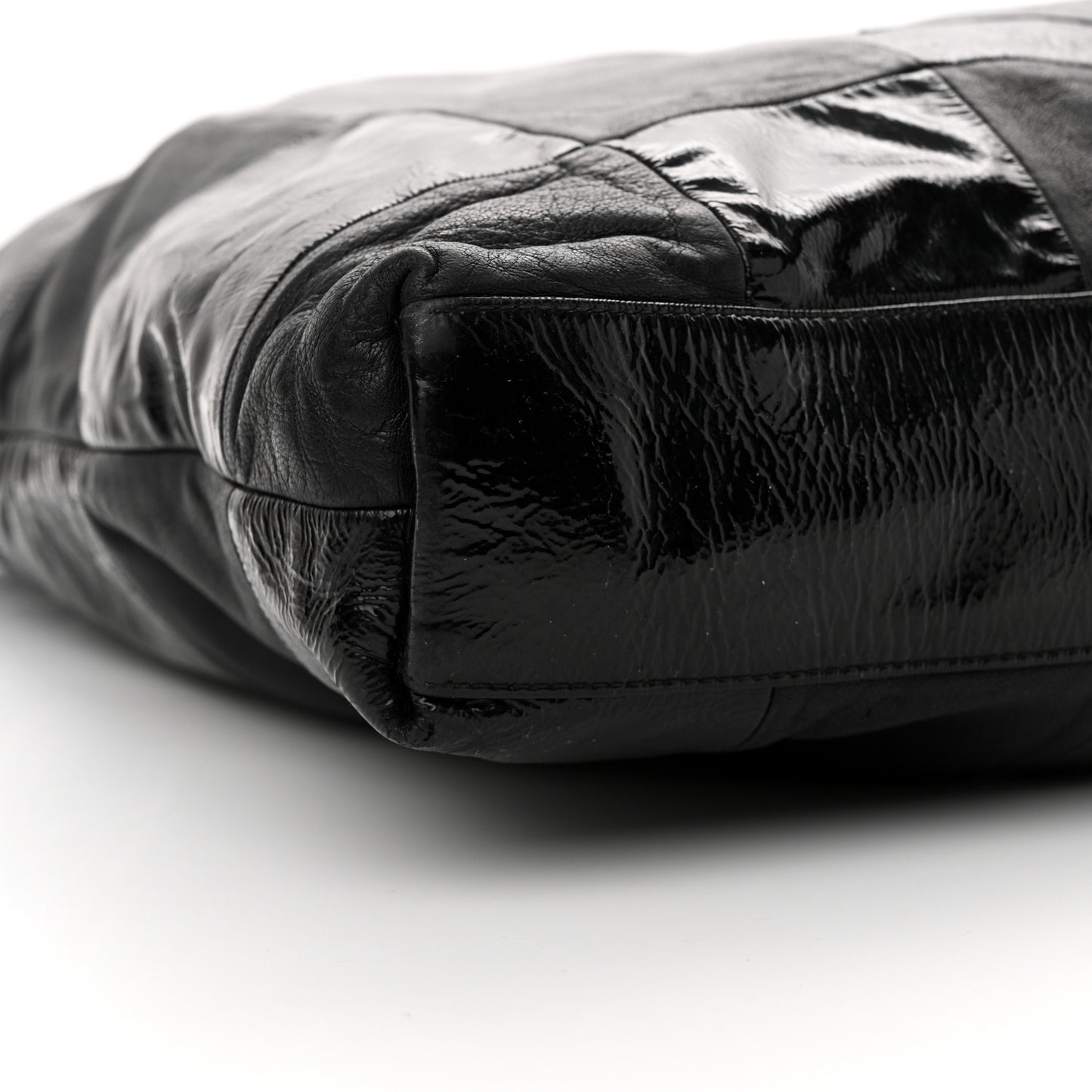 Patent Patchwork Brooklyn Tote Black
