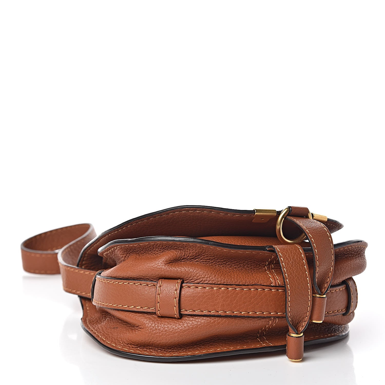 Chloe Calfskin Mini Marcie Round Crossbody Bag Tan 4 of 10