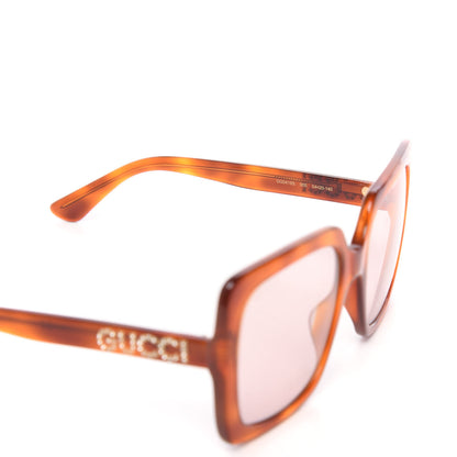Gucci Crystal Square Frame Sunglasses GG0418S Tortoiseshell 5 of 9