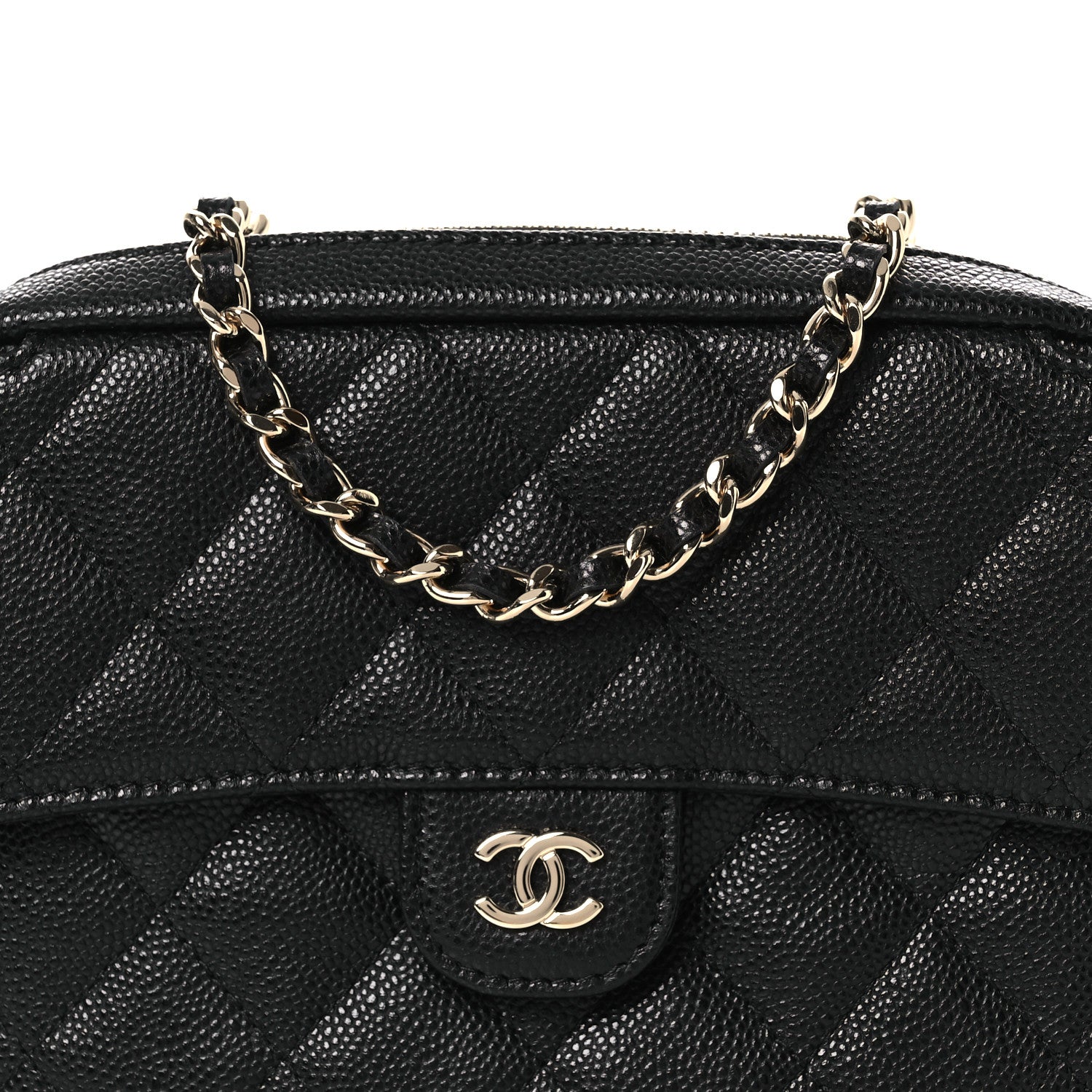 Chanel Caviar Quilted Chain Camera Bag Black 8 of 10