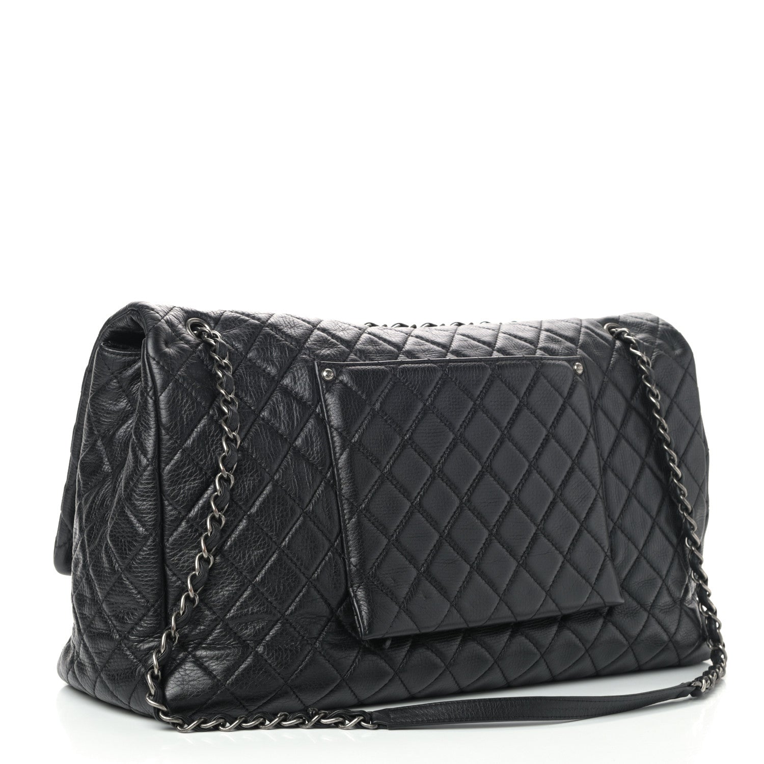 Chanel Calfskin Quilted XXL Travel Flap Bag Black 2 of 9
