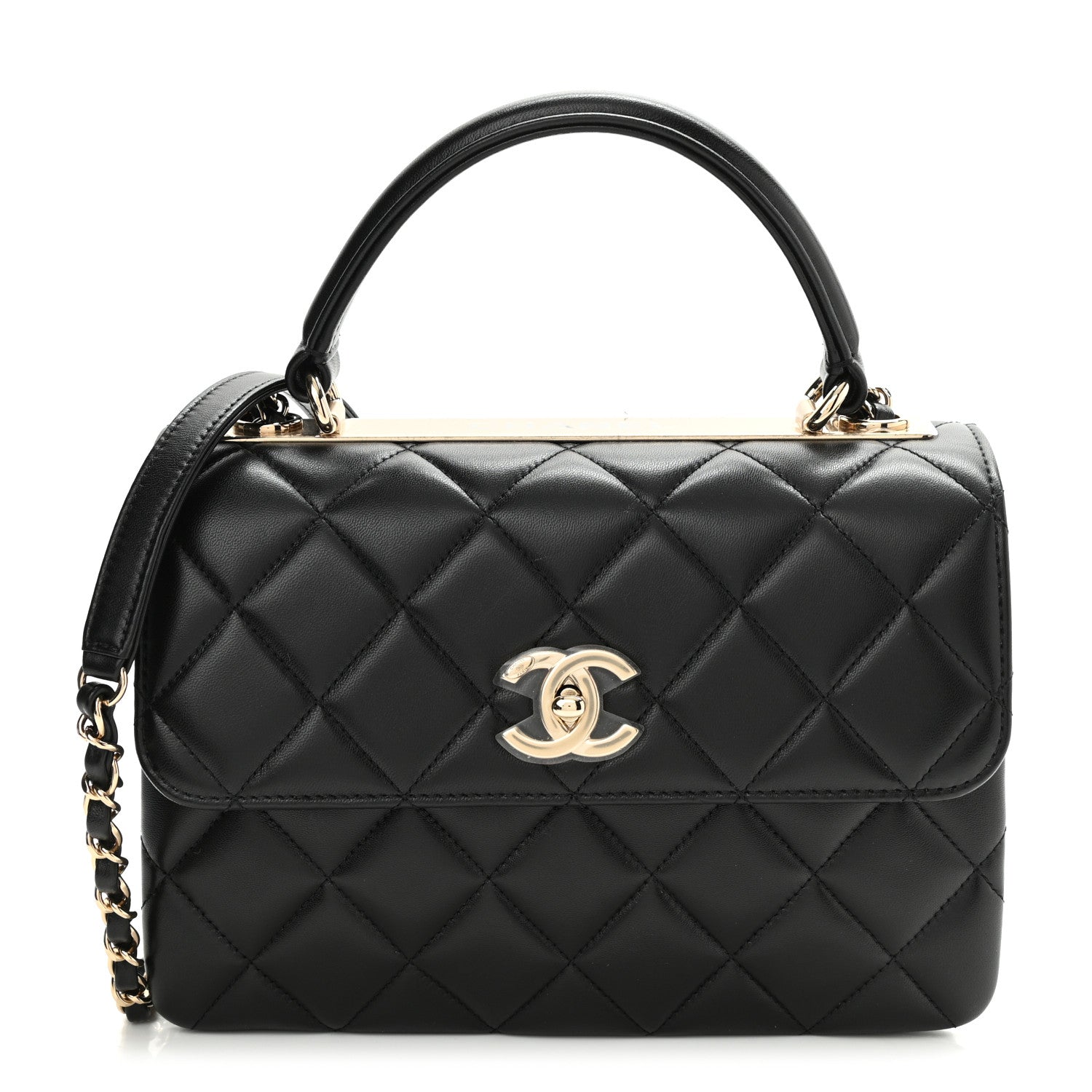 Chanel Lambskin Quilted Small Trendy CC Dual Handle Flap Bag Black 1 of 11