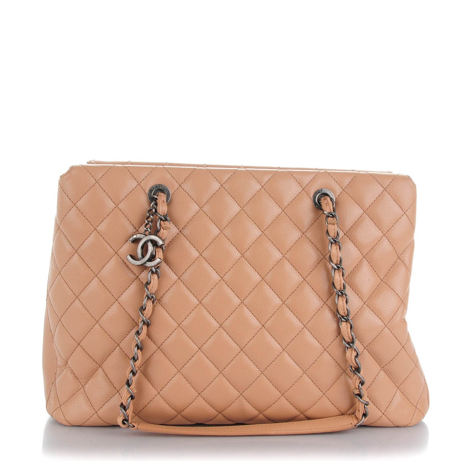 Chanel Caviar Quilted Large City Shopping Tote Beige 1 of 9