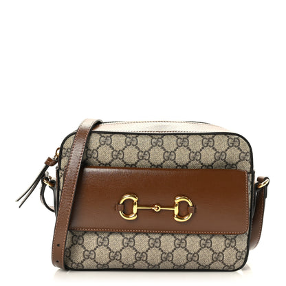 Gucci GG Supreme Monogram Small Horsebit 1955 Shoulder Bag Beige Brown Sugar 1 of 10