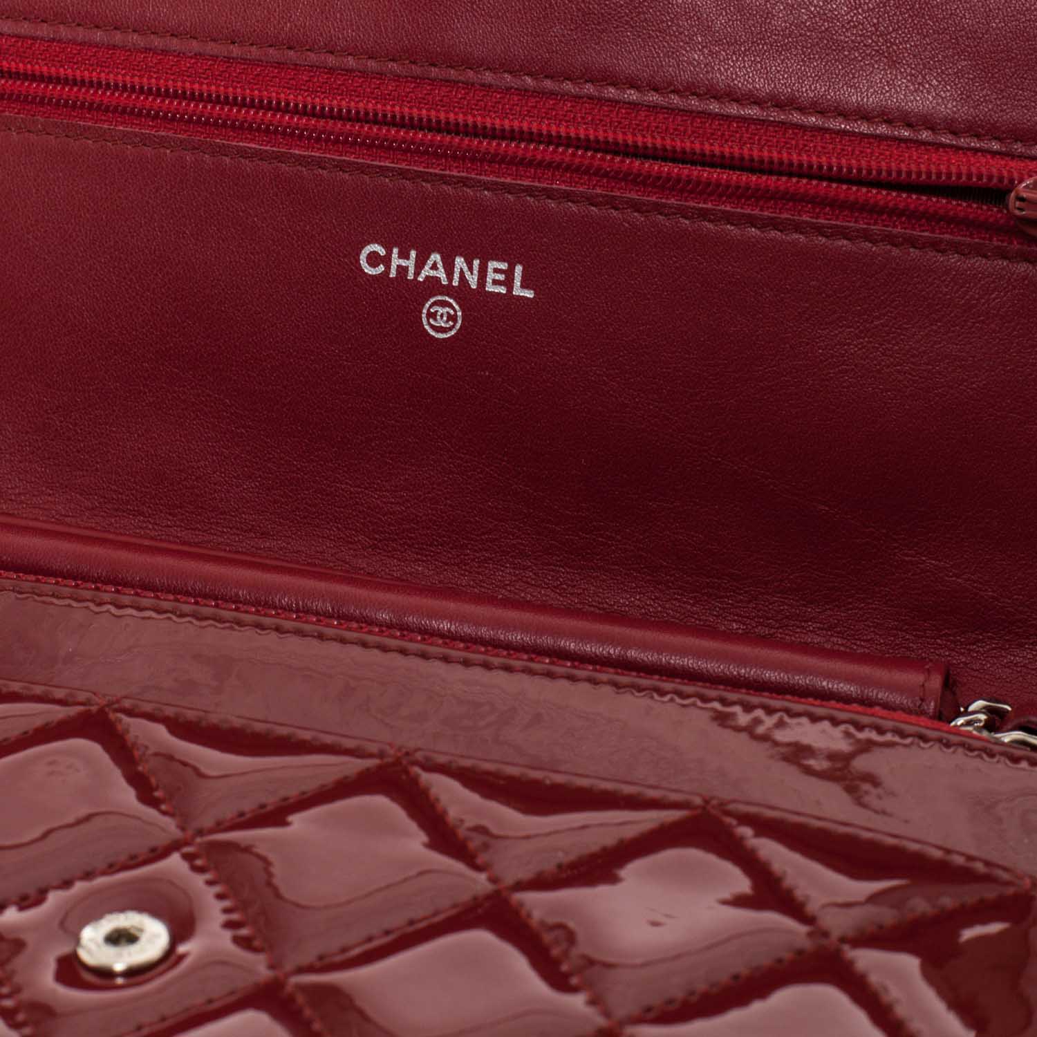 Chanel Patent Quilted Brilliant Wallet On Chain WOC Red 6 of 9