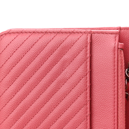 Chanel Caviar Chevron Quilted Wallet On Chain WOC Pink 13 of 14
