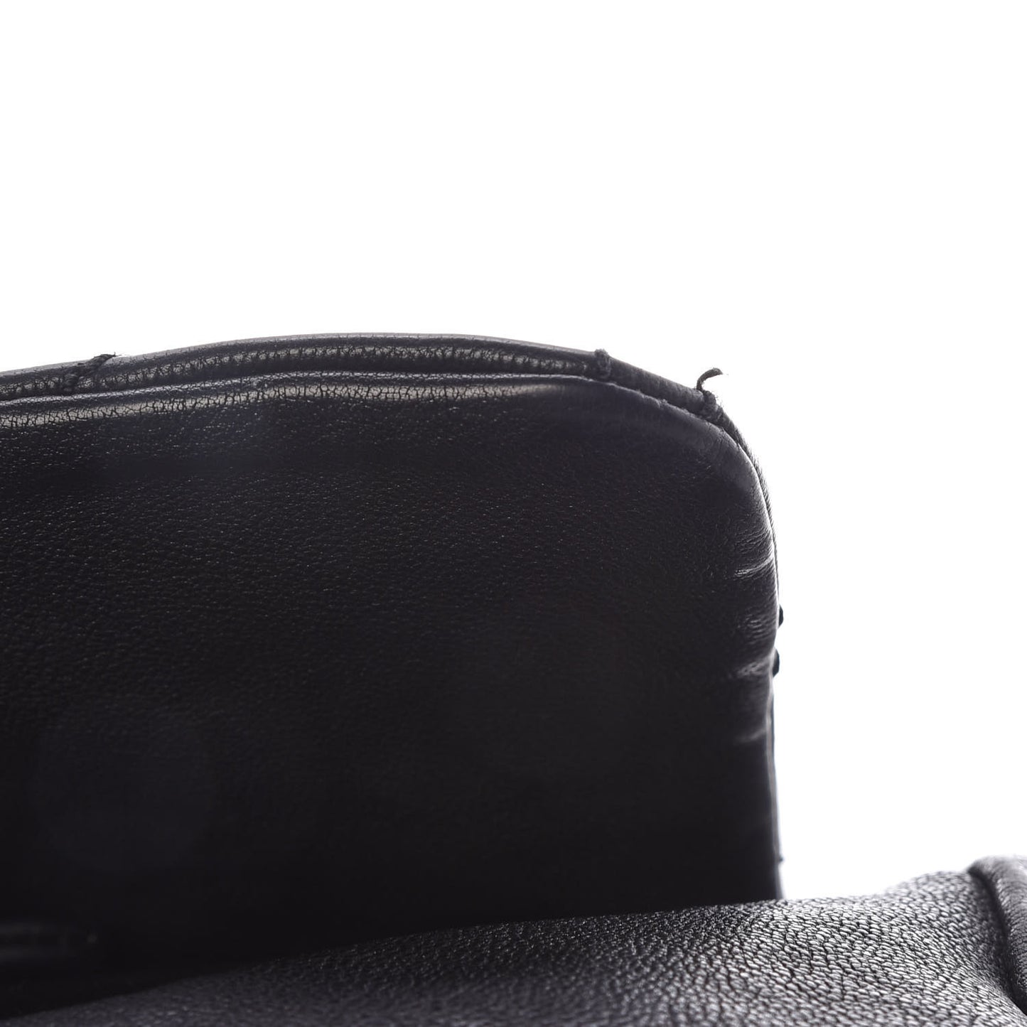 Calfskin Diamond Stitch Accordion Flap Black