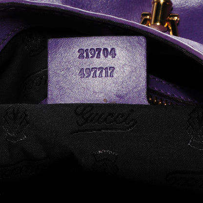 Gucci Leather New Jackie Large Shoulder Bag Purple 6 of 9
