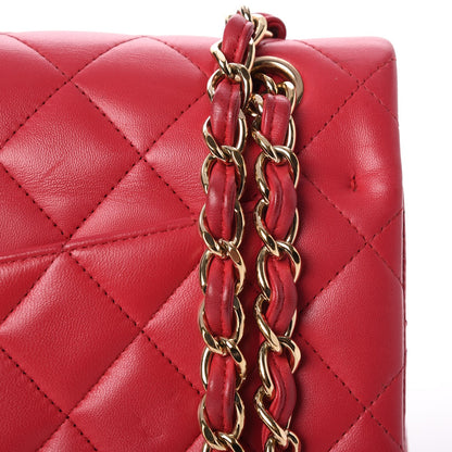 Chanel Lambskin Quilted Jumbo Double Flap Dark Pink 9 of 13