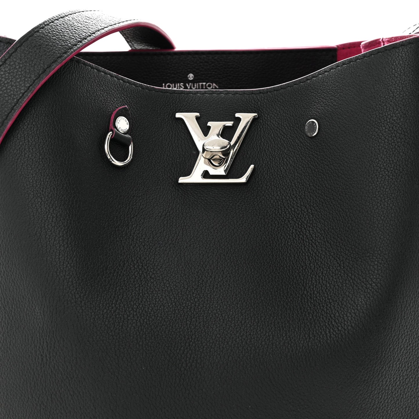 Calfskin Lockme Bucket Black