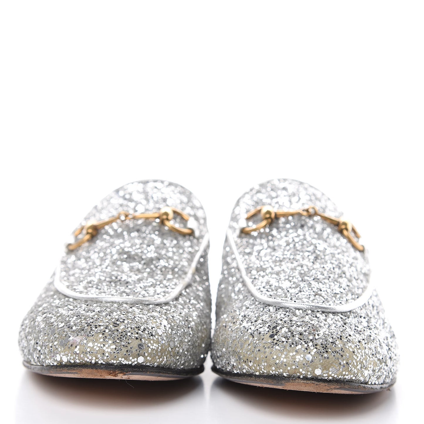 Glitter Womens Princetown Slippers 39.5 Silver