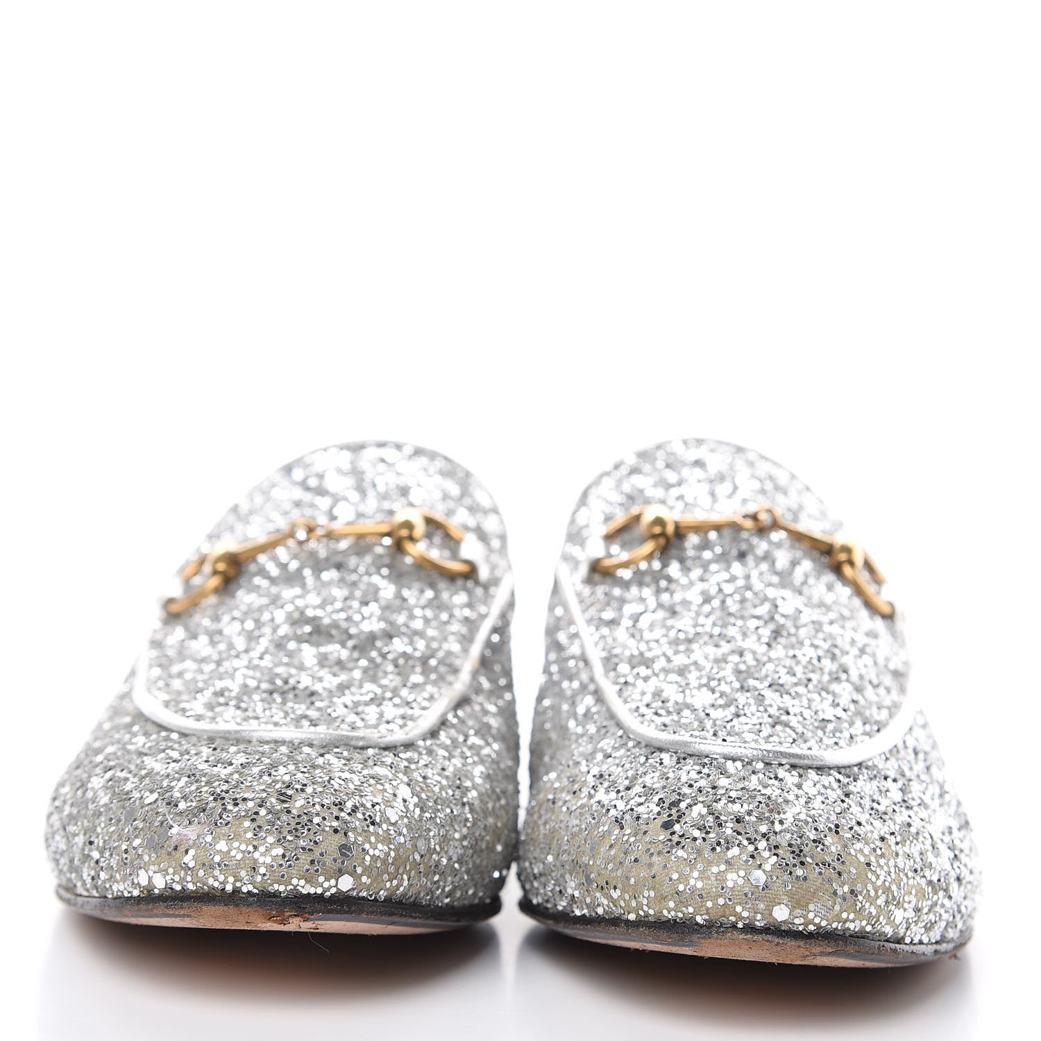 Gucci Glitter Womens Princetown Slippers 39.5 Silver 2 of 15