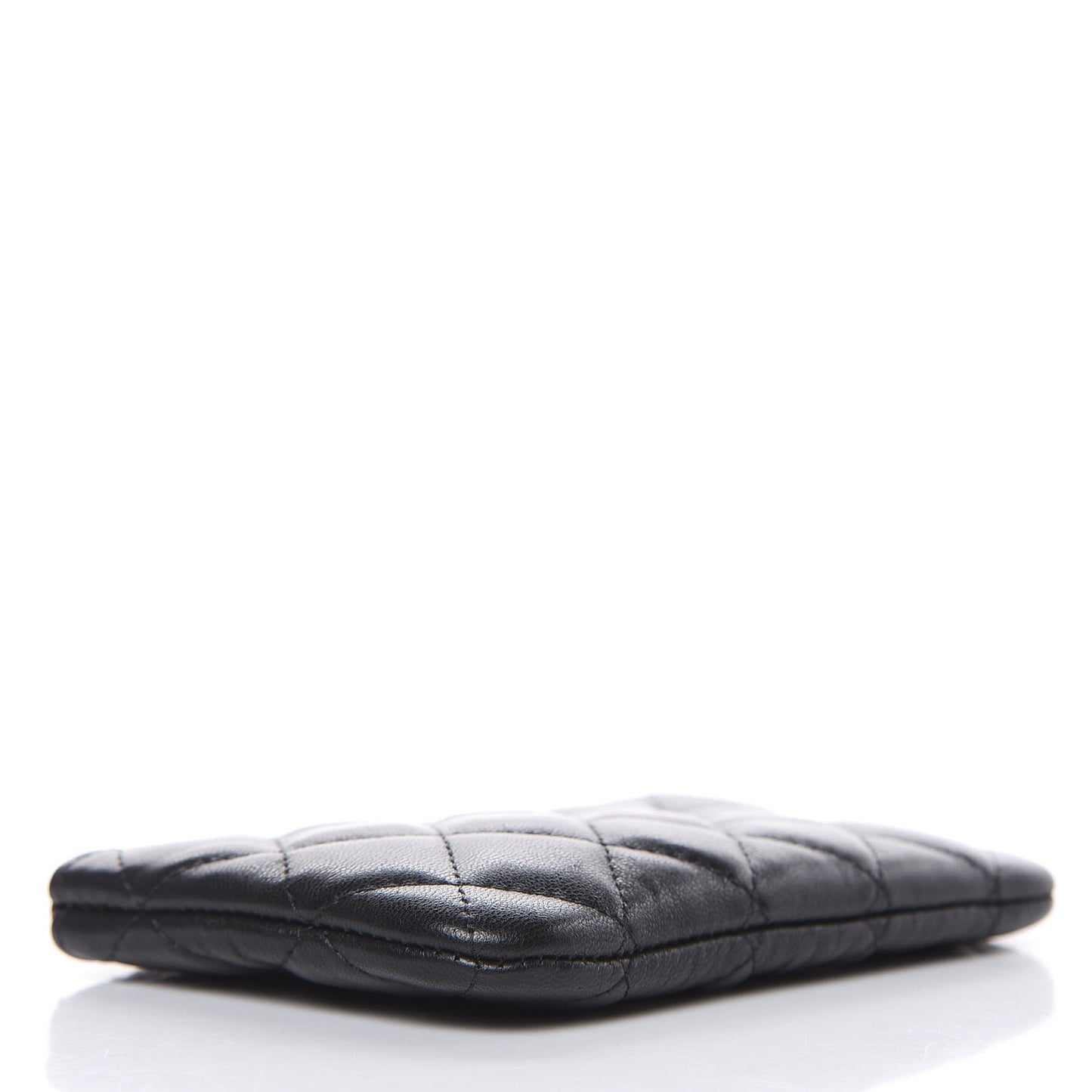 Lambskin Quilted Small Cosmetic Case Black