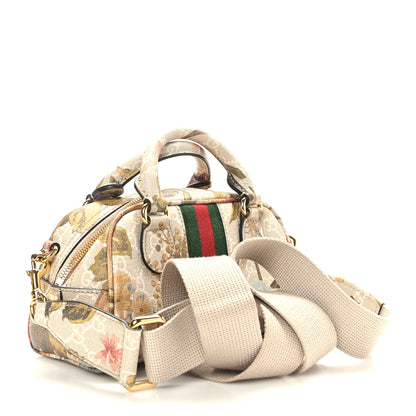 Gucci GG Supreme Monogram Water Flora Web Mini Ophidia Top Handle Bowler Bag Beige White Multicolor 3 of 9