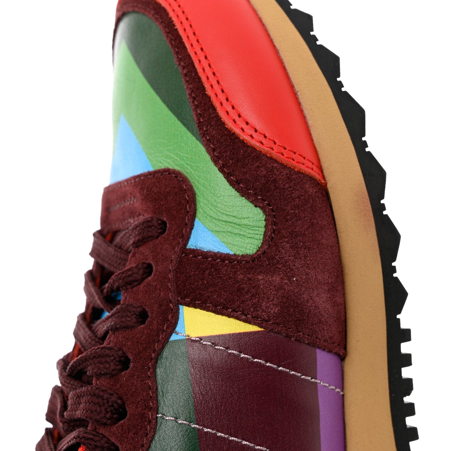 Calfskin Rockstud 1973 Womens Rockrunner Sneakers 35 Multicolor