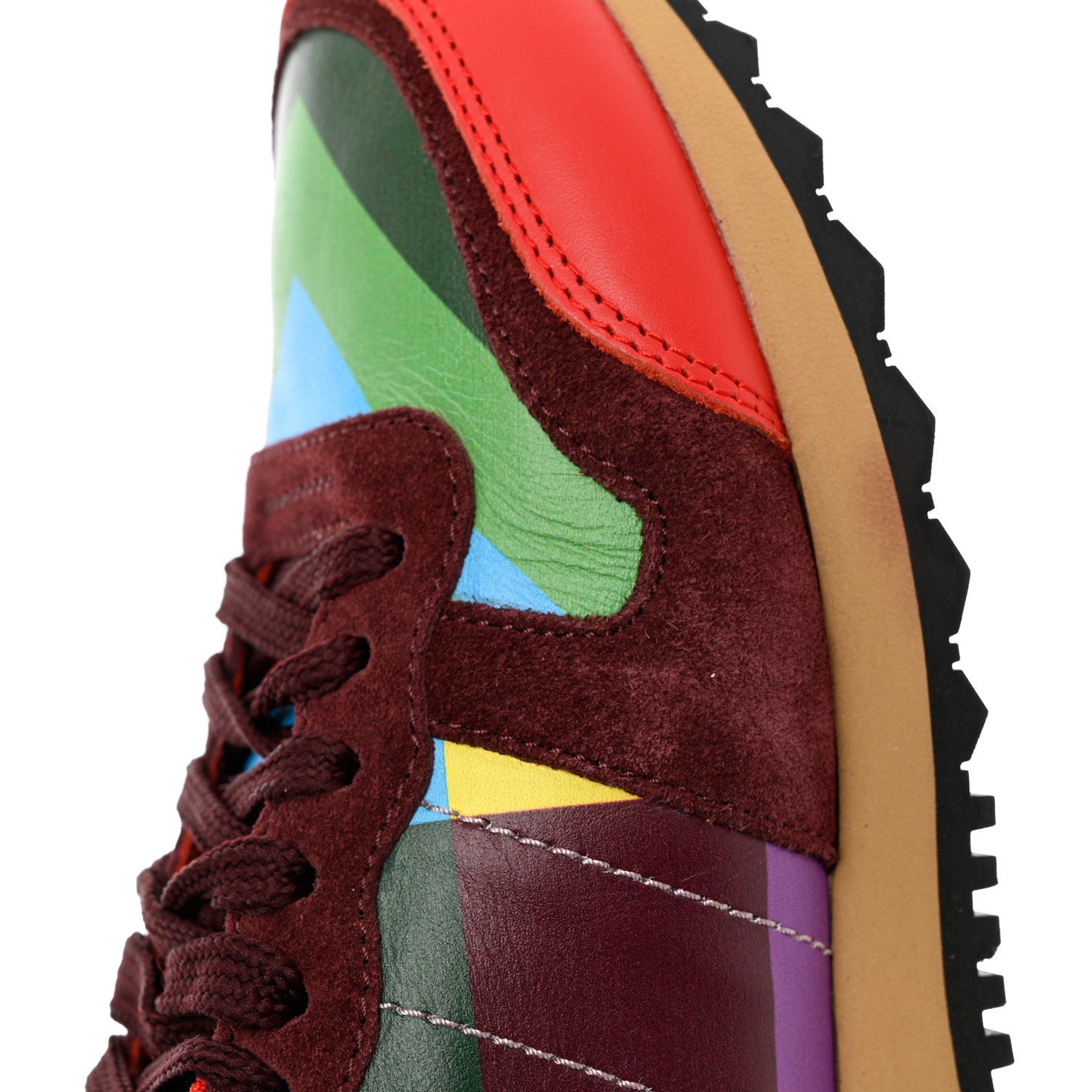 Valentino Garavani Calfskin Rockstud 1973 Womens Rockrunner Sneakers 35 Multicolor 9 of 12