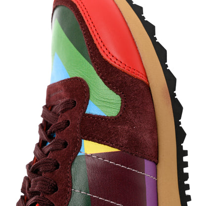 Valentino Garavani Calfskin Rockstud 1973 Womens Rockrunner Sneakers 35 Multicolor 9 of 12