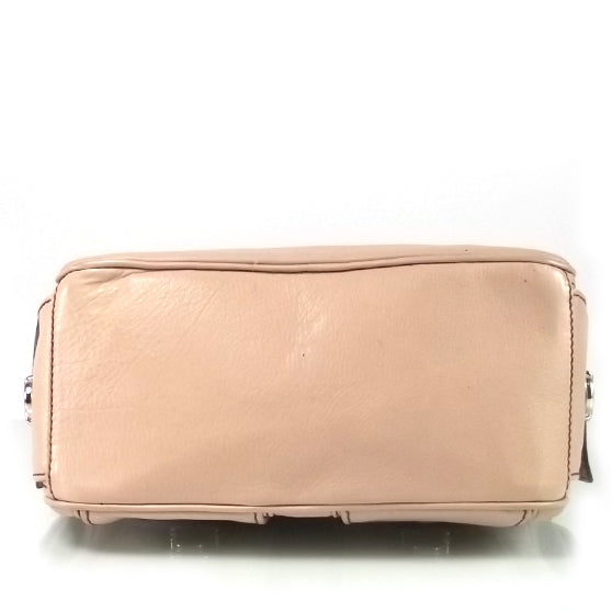 Leather Large Multipocket Hobo Pink