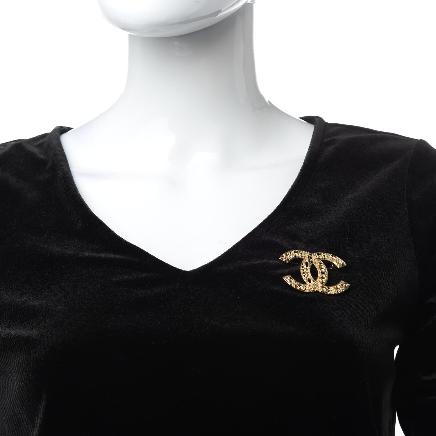 Chanel Chain CC Brooch Pin Light Gold 2 of 5