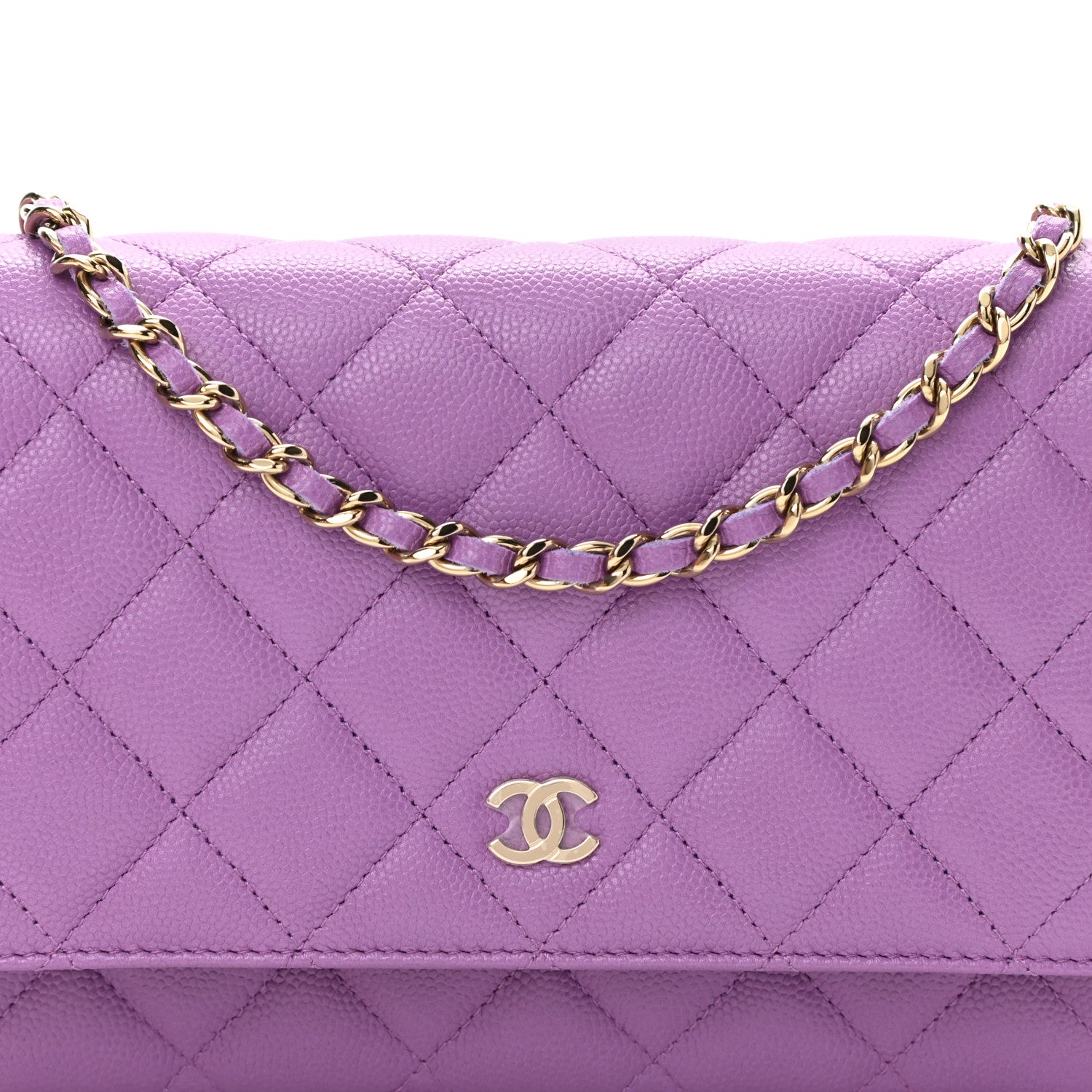 Chanel Caviar Quilted Wallet On Chain WOC Purple 8 of 11
