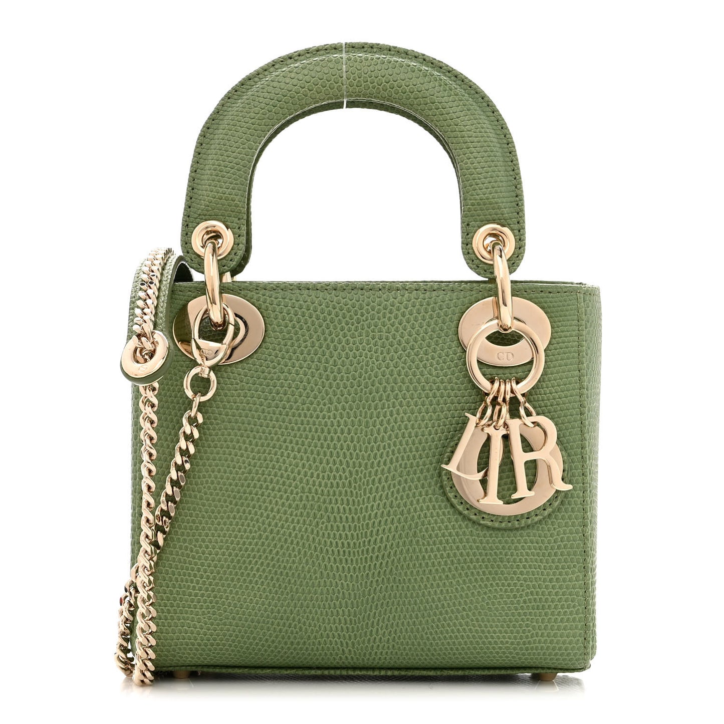 Lizard Mini Lady Dior Vert Saule