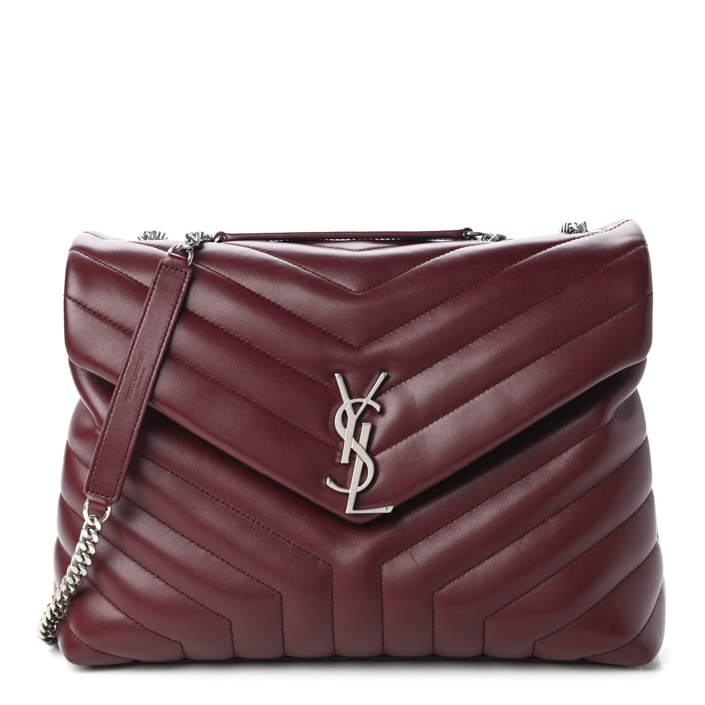 Calfskin Y Quilted Monogram Medium Loulou Chain Satchel Rouge Legion
