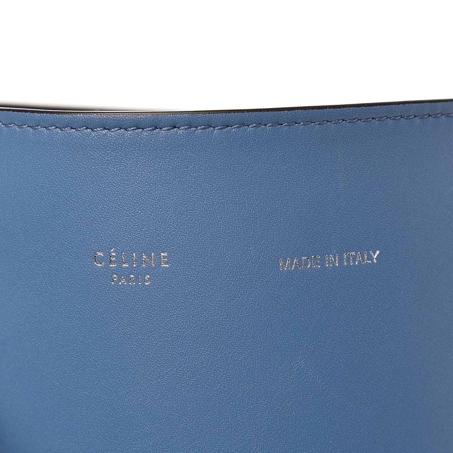 Shiny Smooth Calfskin Small Twisted Cabas Washed Blue Black