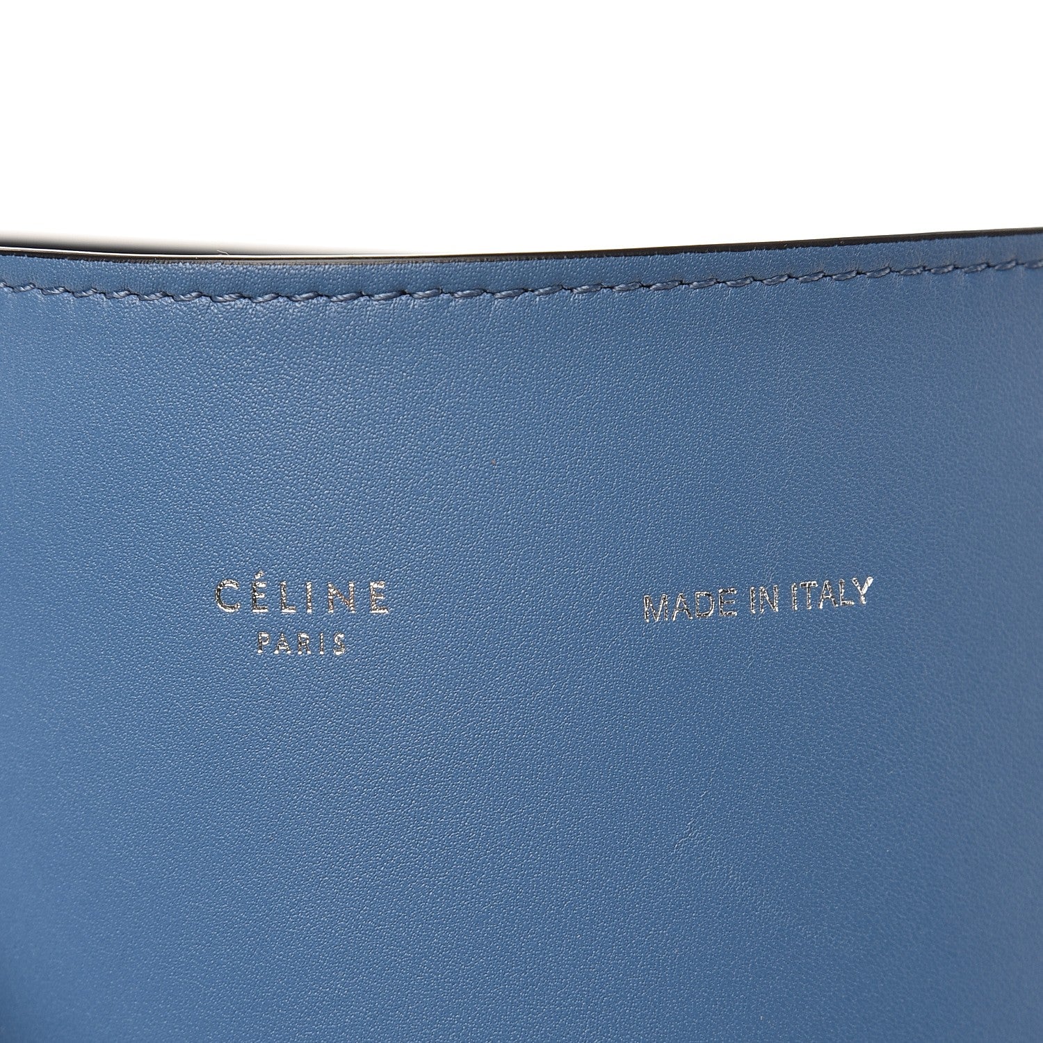 Celine Shiny Smooth Calfskin Small Twisted Cabas Washed Blue Black 8 of 10