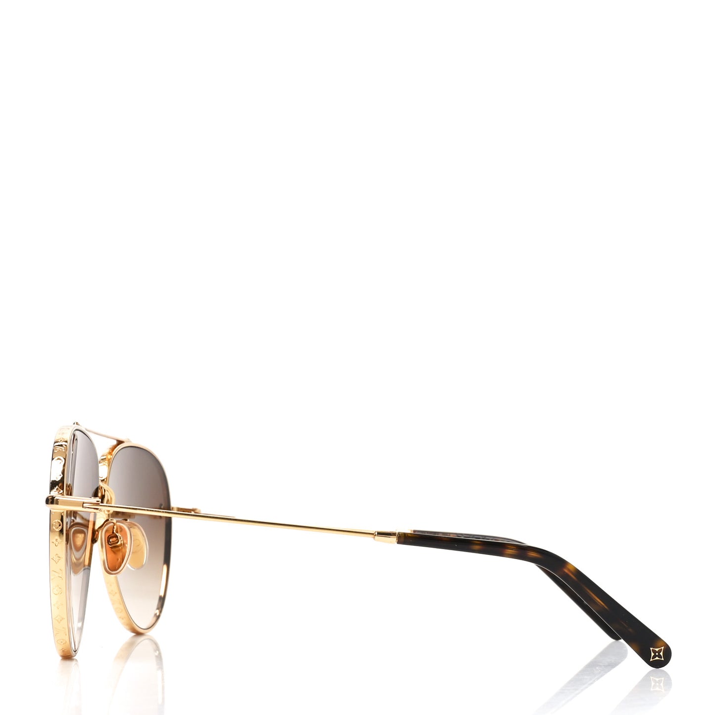 Metal The LV Pilot Sunglasses Z1620U Gradient Brown Monogram