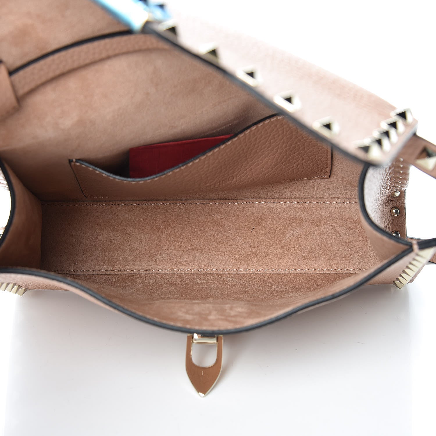 Valentino Garavani Pebbled Calfskin Medium Rockstud Flip Lock Crossbody Bag Skin Sorbet 5 of 9