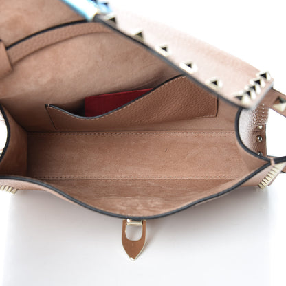 Valentino Garavani Pebbled Calfskin Medium Rockstud Flip Lock Crossbody Bag Skin Sorbet 5 of 9
