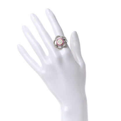 Chanel Crystal Camellia Ring 5.25 Silver 2 of 6