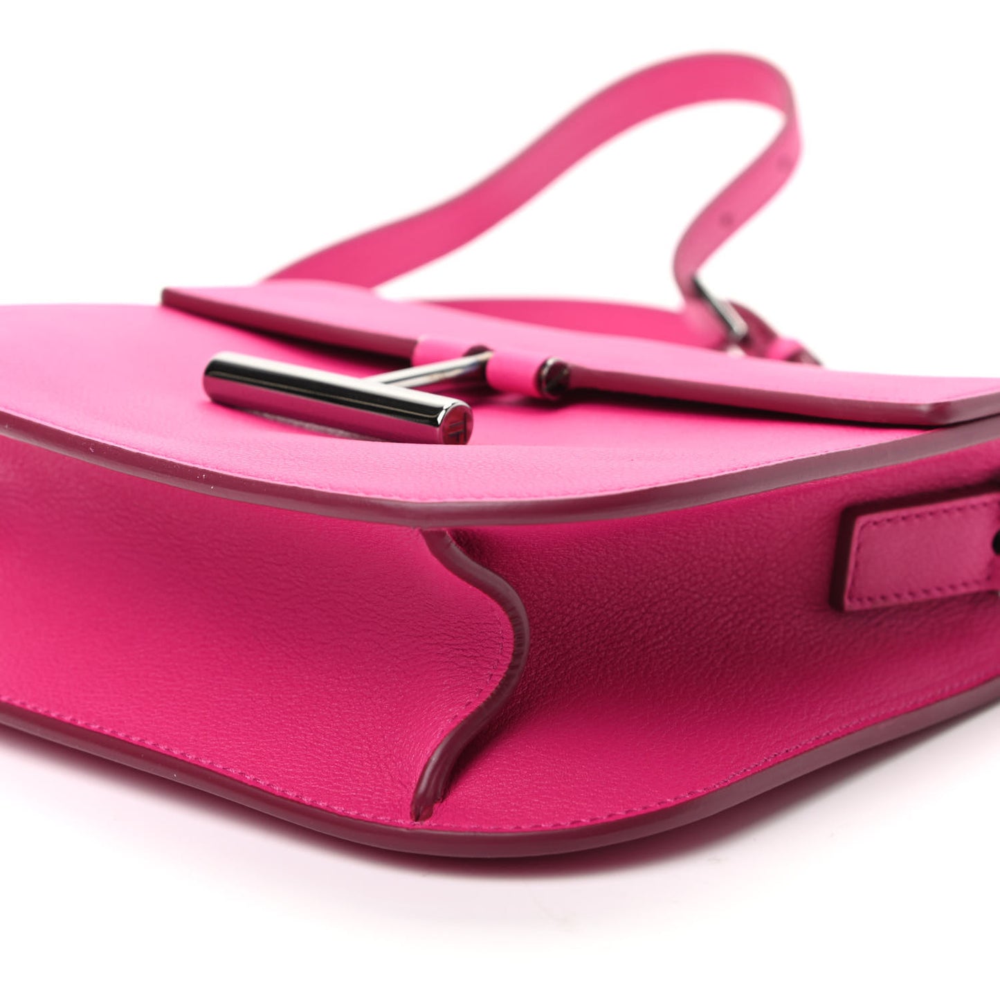 Calfskin Mini T Clasp Tara Crossbody Bag Pink