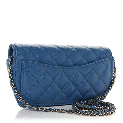 Chanel Caviar Quilted Glasses Case With Chain Blue 3 of 12