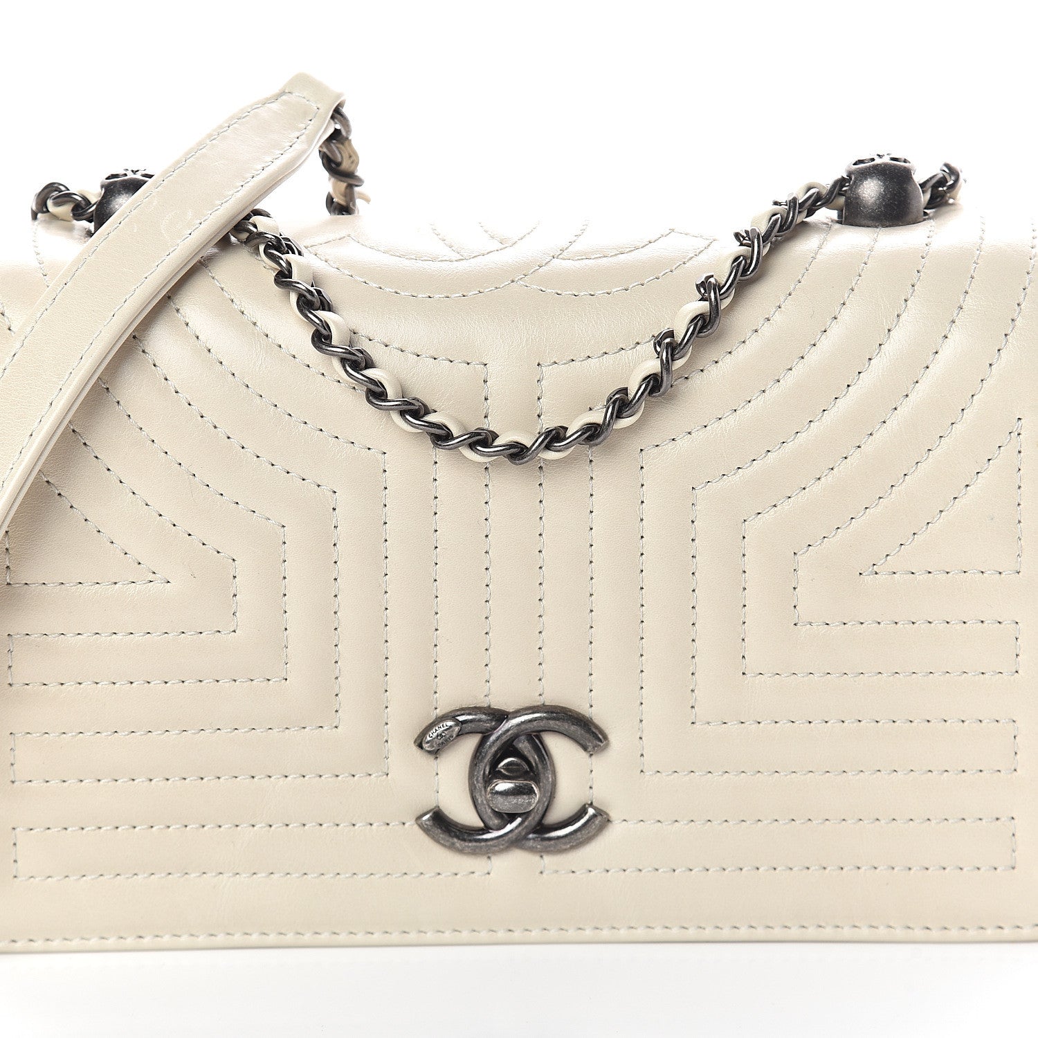 Chanel Calfskin Quilted Small Korean Garden Flap Off White 8 of 10