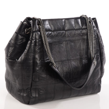 Chanel Lambskin Square Stitched Lax Accordion Shoulder Bag Black 3 of 8