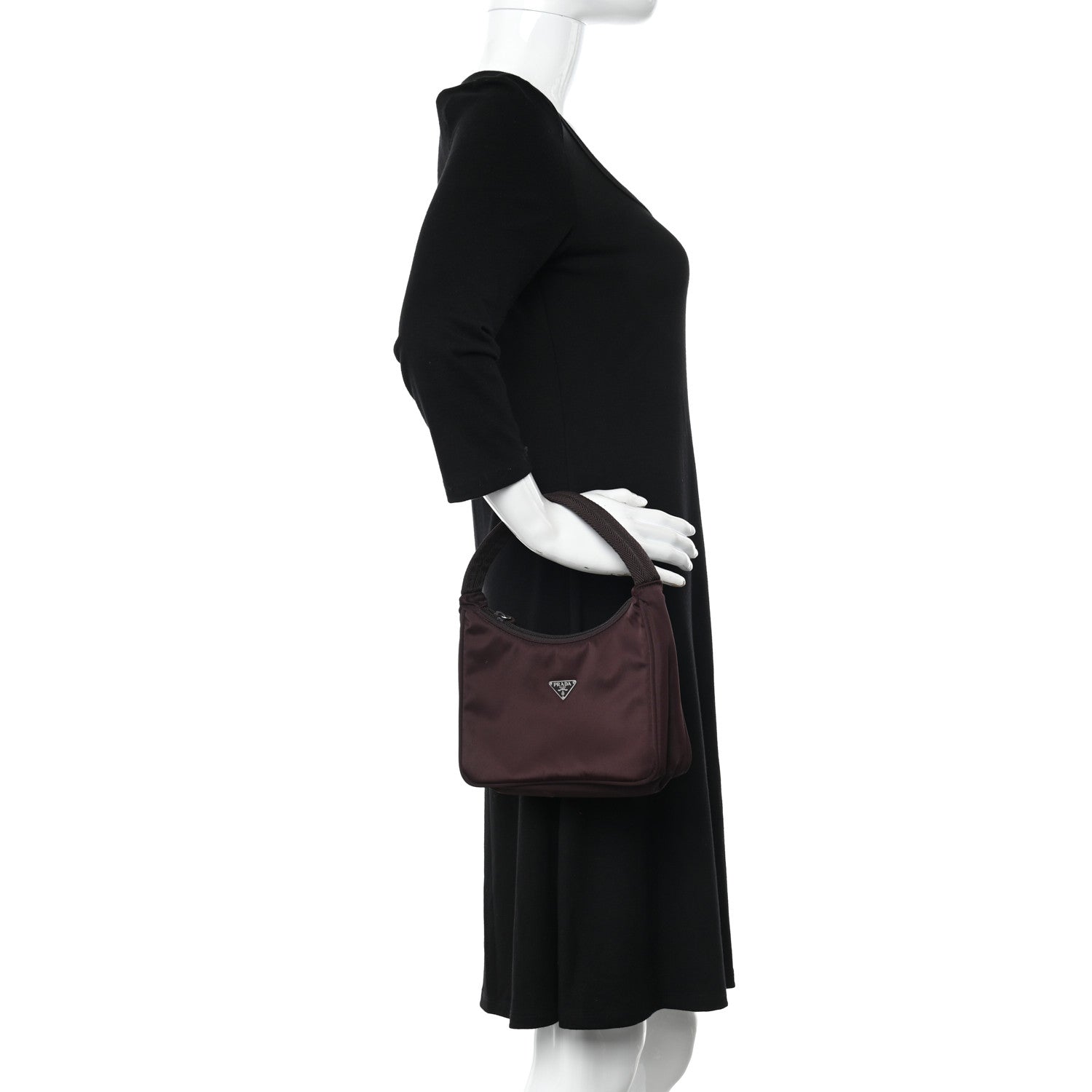 Prada Nylon Vela Shoulder Bag Granato 2 of 9