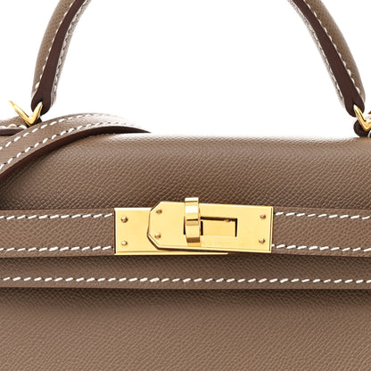 Hermes Madame Calfskin Mini Kelly Sellier 20 Etoupe 8 of 11