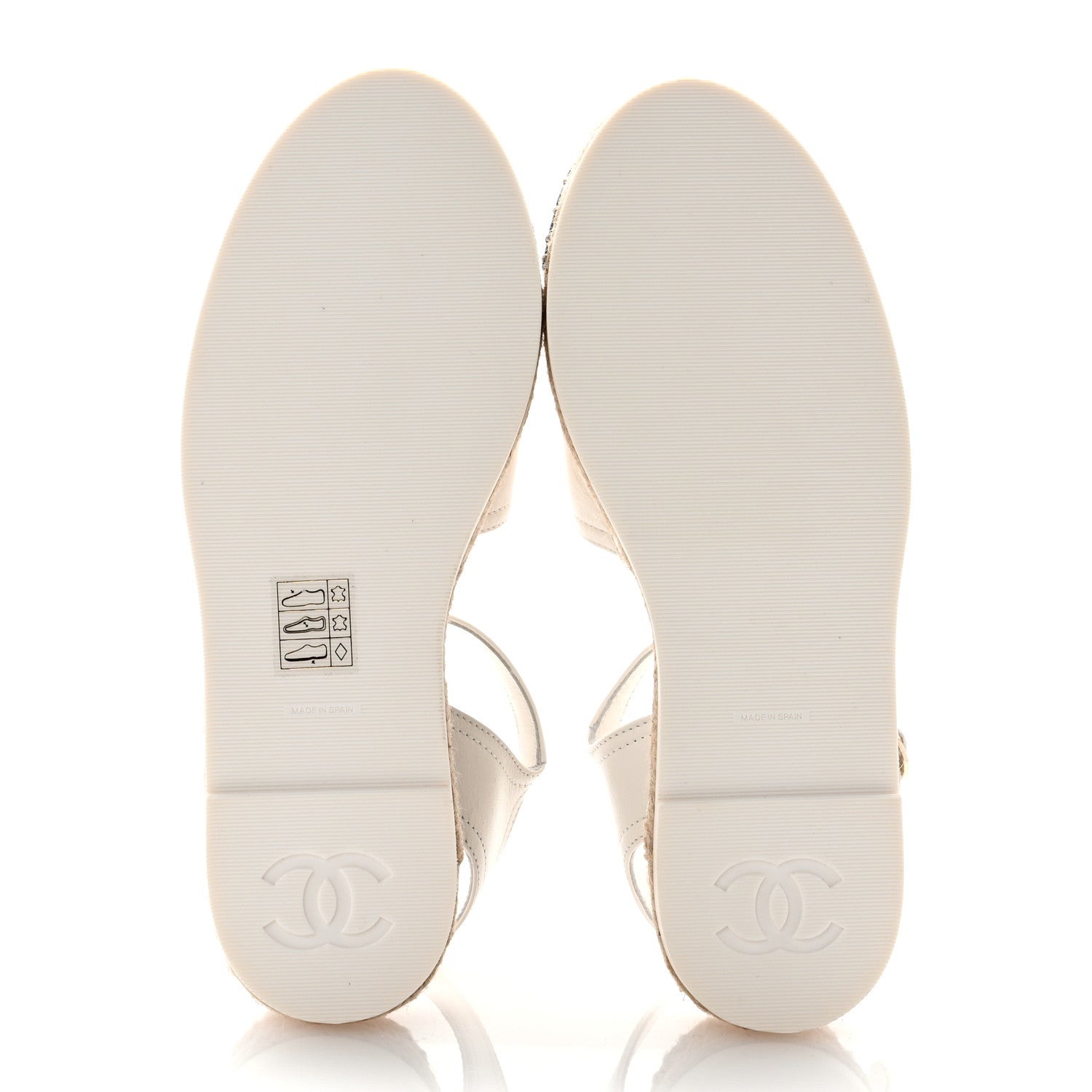 Chanel Lambskin Cap Toe CC Espadrille Sandals 35 White Black 5 of 11